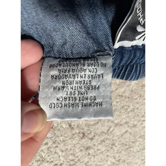 VTG Phool Denim Tiered Tea Length Skirt Women's Medium Jean Blue Modest Academia - Picture 4 of 6